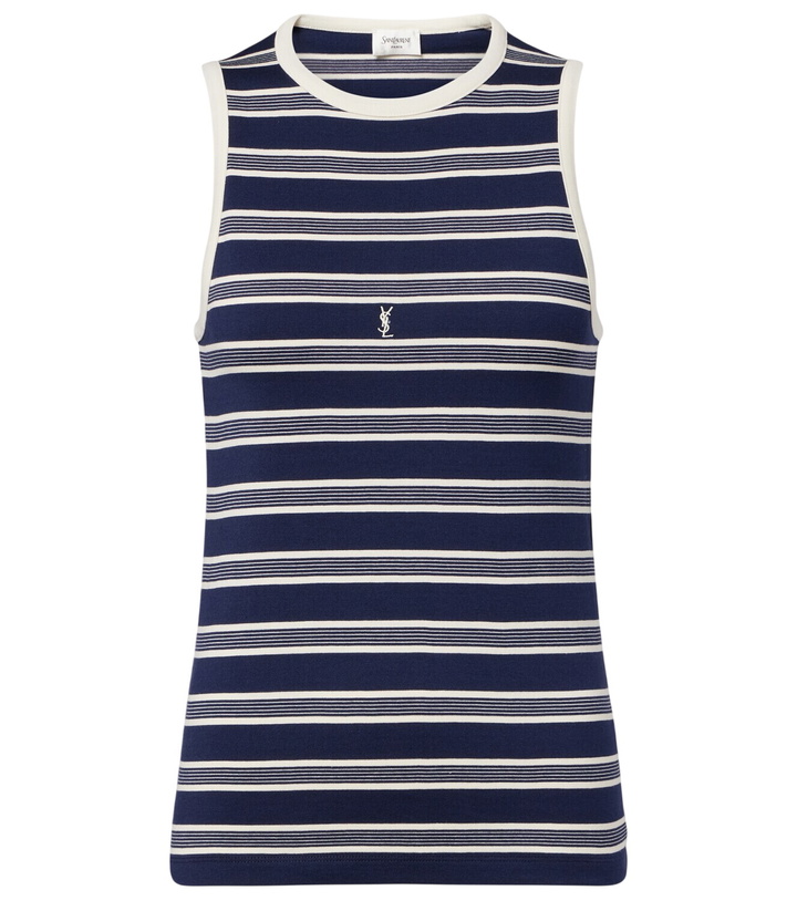 Photo: Saint Laurent Cassandre striped cotton jersey tank top
