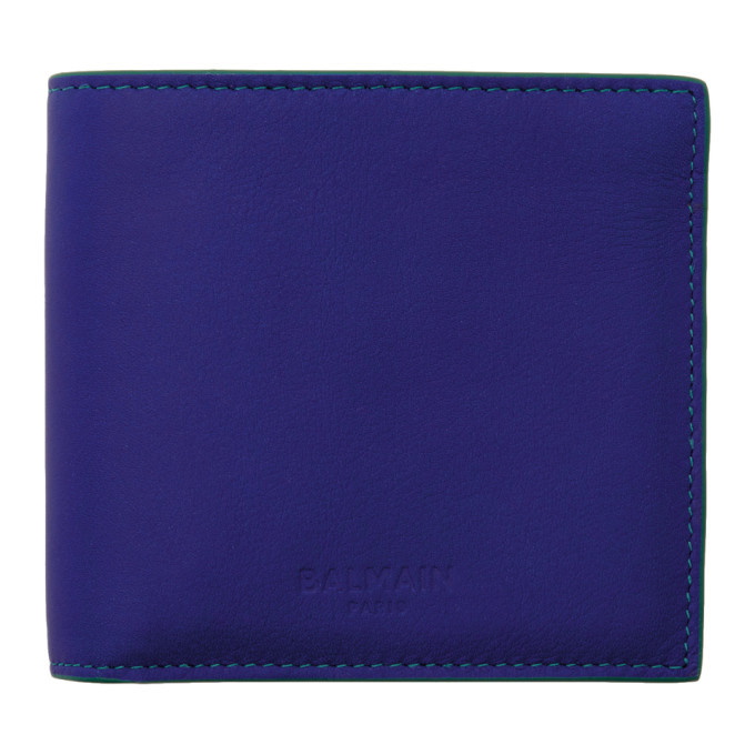 Photo: Balmain Blue Leather Bifold Wallet