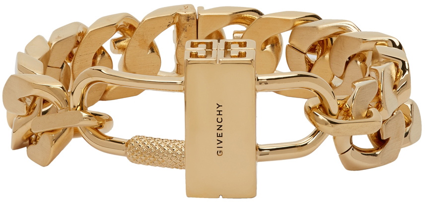 Givenchy Gold G Chain Lock Bracelet Givenchy