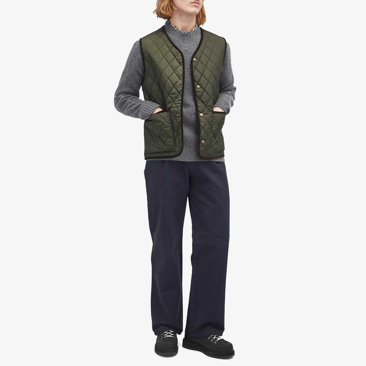 Burberry Men's Quilted Gilet in Shale