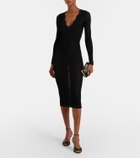 Valentino Ribbed-knit midi dress
