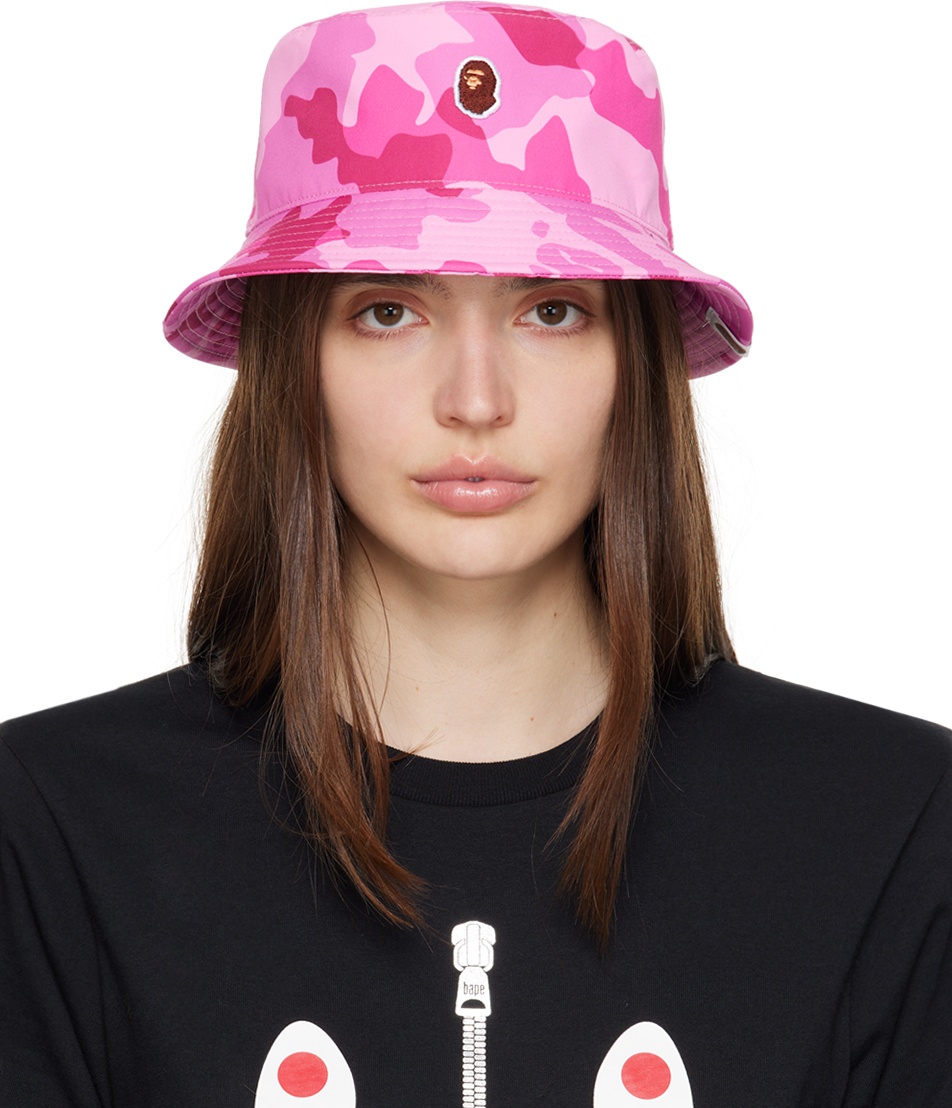 BAPE Pink Woodland Camo Bucket Hat A Bathing Ape