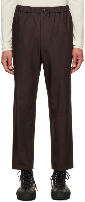 Photo: Jil Sander Brown Straight Trousers