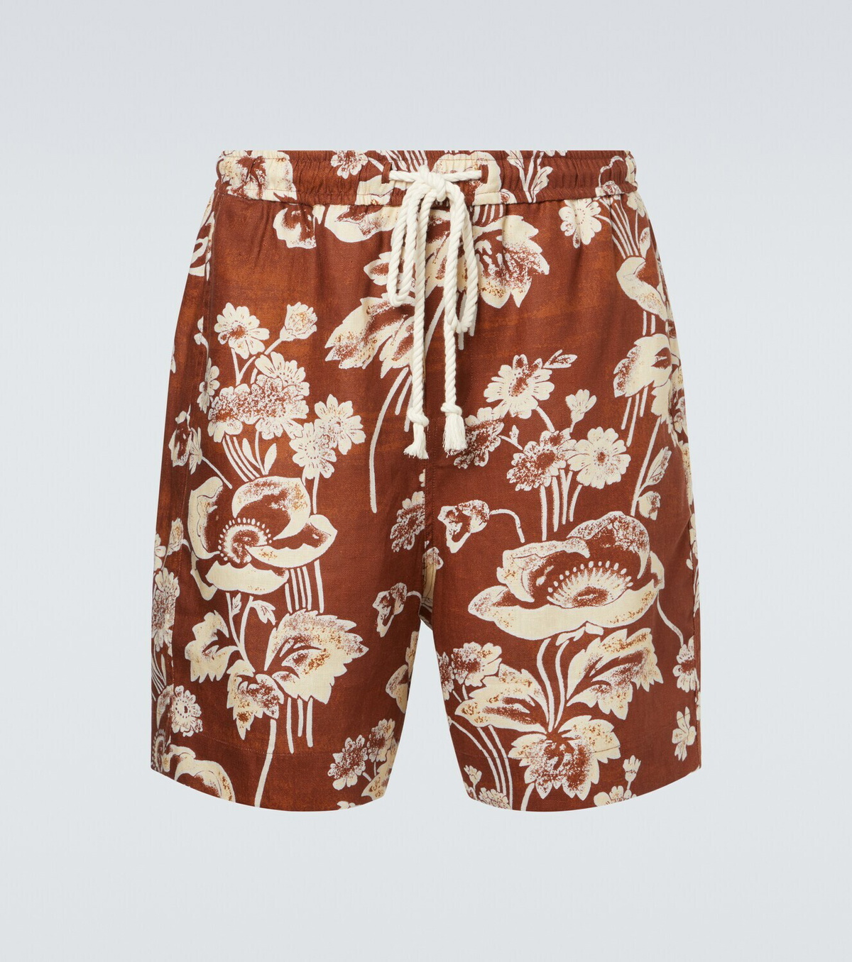 Commas Floral linen Bermuda shorts