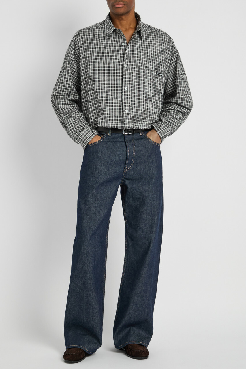 Acne Studios Plaid Cotton Shirt Black And White