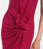 Roland Mouret Floral-appliqué embellished gathered maxi dress