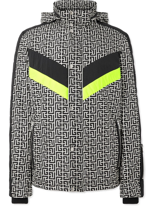 Photo: Balmain - Rossignol Panelled Logo-Print Hooded Ski Jacket - Gray
