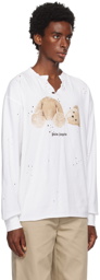 Palm Angels White PA Bear Long Sleeve T-Shirt