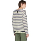 Loewe Off-White and Navy Wool Striped Sweater