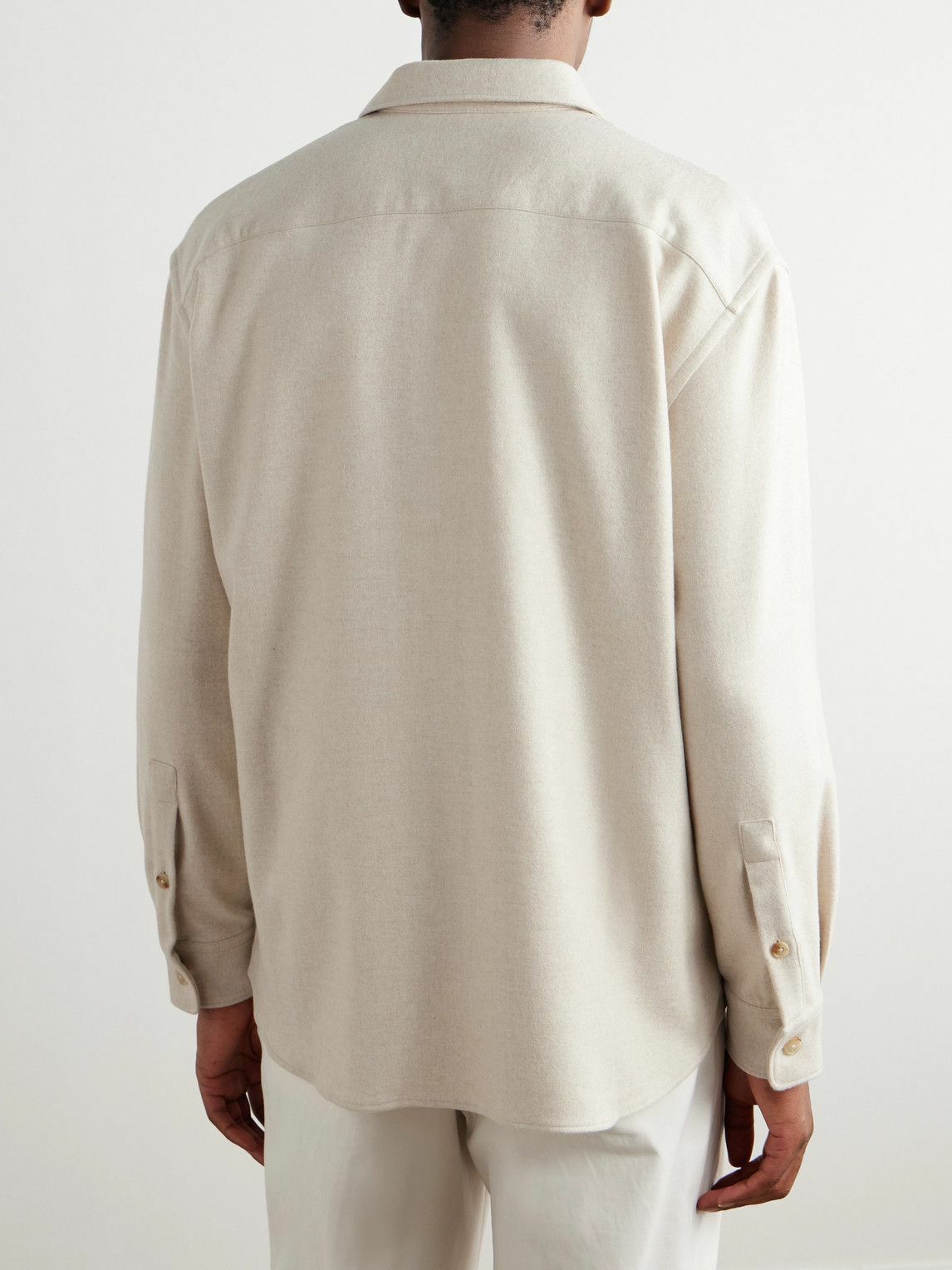 UMIT BENAN B - Wool and Cashmere-Blend Overshirt - Neutrals