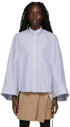 sacai Blue & White Poplin Cape Shirt