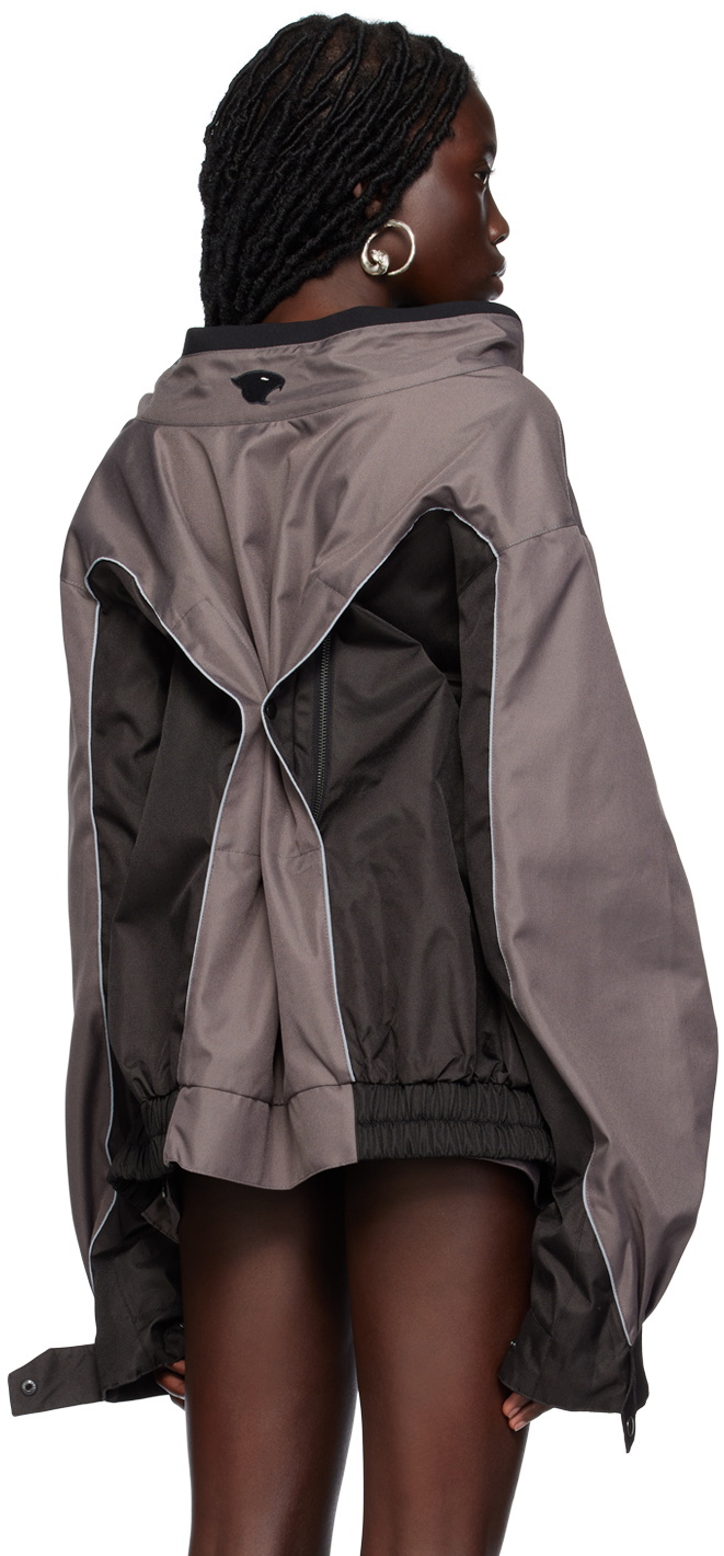 Liza Keane SSENSE Exclusive Gray & Black Rider Jacket