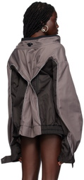 Liza Keane SSENSE Exclusive Gray & Black Rider Jacket