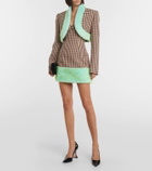 Area Cropped faux fur-trimmed jacket