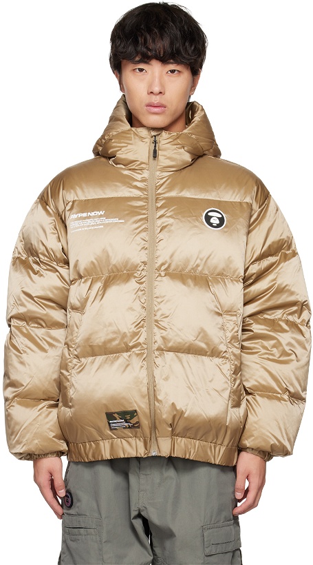 Photo: AAPE by A Bathing Ape Gold Hooded Down Jacket