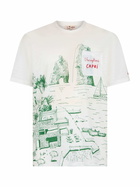 MC2 Saint Barth Man Linen Jersey T-shirt Ecstasea With Capri Placed Print And Embroidered Pocket