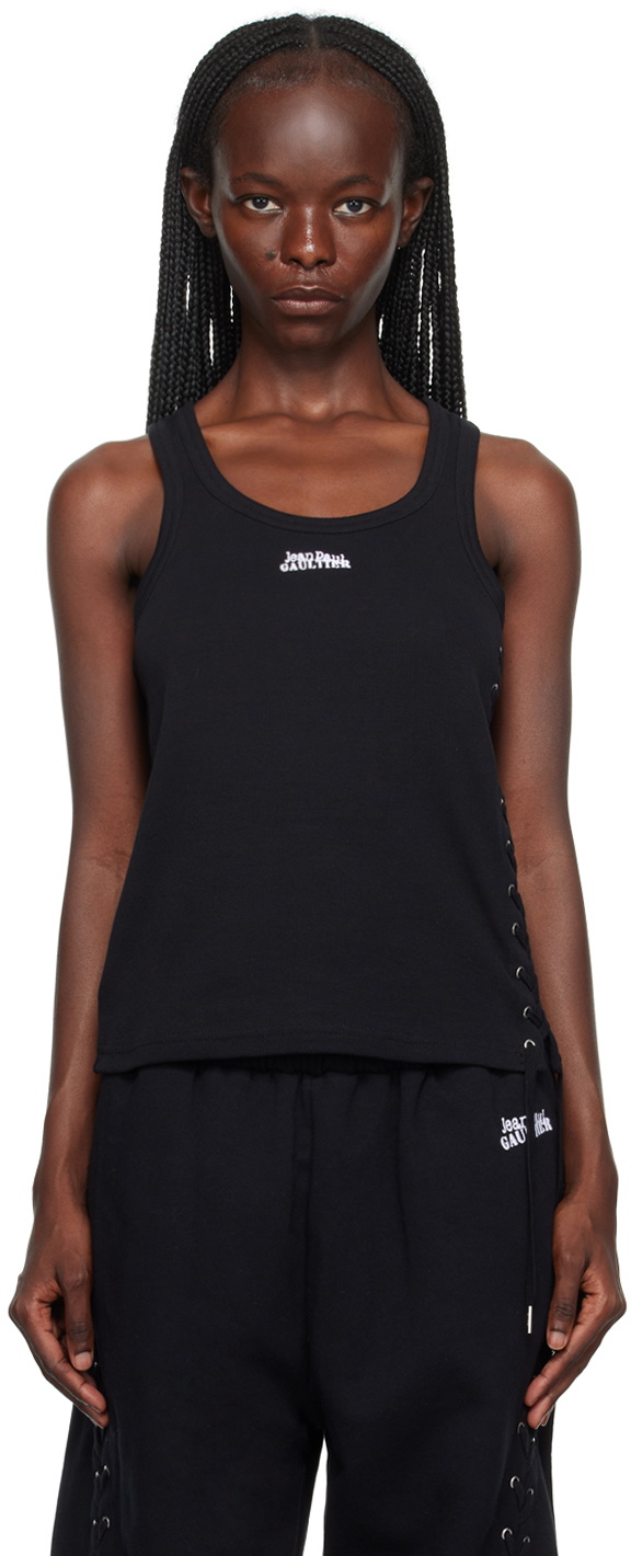 Jean Paul Gaultier Black 'The Lace-Up JPG' Tank Top Jean Paul Gaultier