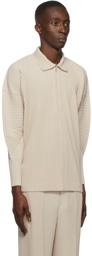 Homme Plissé Issey Miyake Beige October Half-Zip Polo