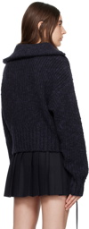 AMI Alexandre Mattiussi Navy Zip-Up Sweater
