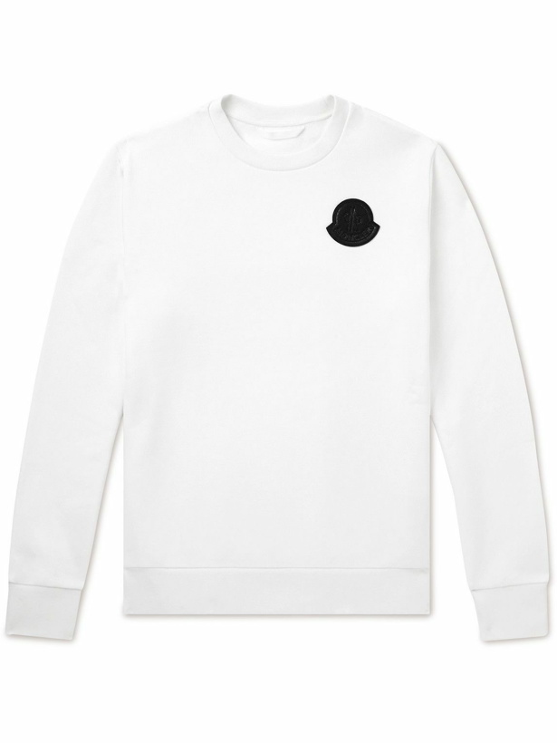 Photo: Moncler - Logo-Appliquéd Cotton-Jersey Sweatshirt - White