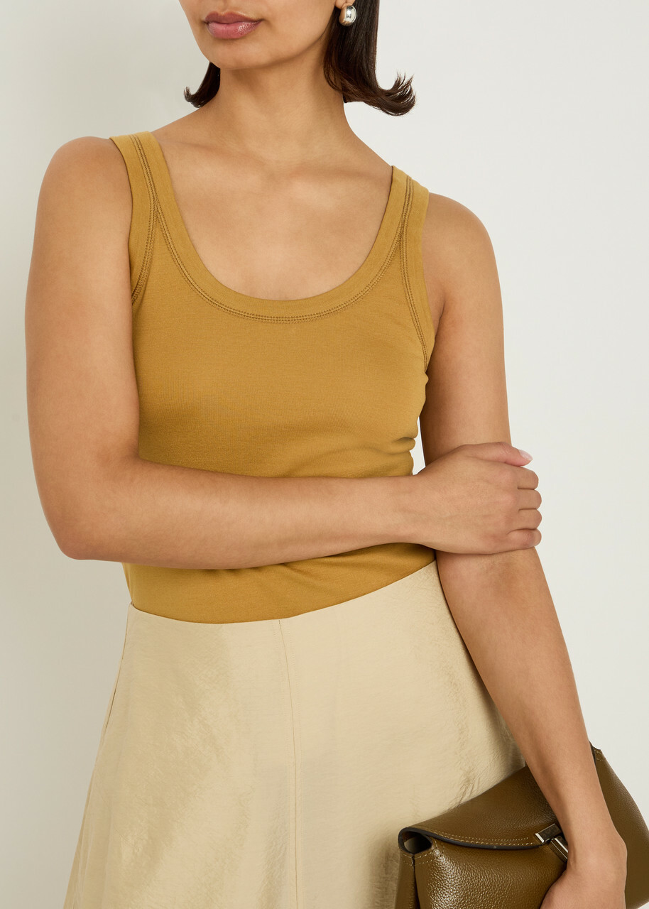 Lemaire Ribbed Cotton Tank top Camel