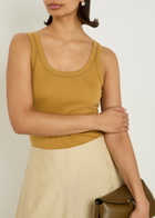 Lemaire Ribbed Cotton Tank top Camel