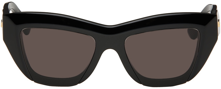 Photo: Bottega Veneta Black Cat-Eye Sunglasses