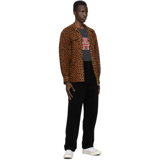 WACKO MARIA Brown and Black Leopard Open Collar Shirt Wacko Maria