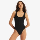 Hunza G Women's Dallas Zip Front Swimsuit in Black 