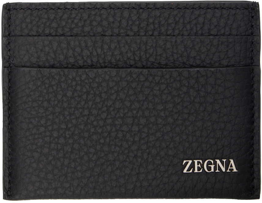 ZEGNA Black Simple Card Holder Zegna