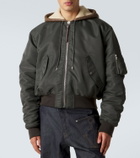 JW Anderson Hooded shearling-trimmed bomber jacket