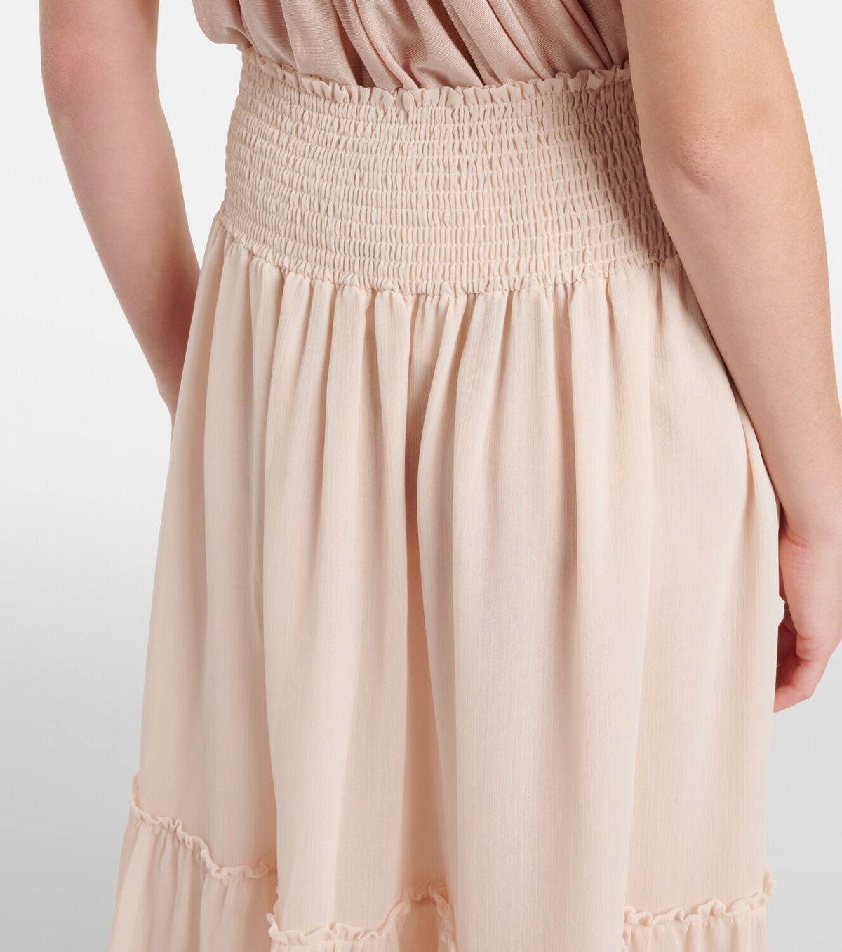 Xu Zhi Gathered chiffon maxi skirt