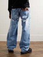 Balmain - Straight-Leg Zip-Detailed Distressed Jeans - Blue