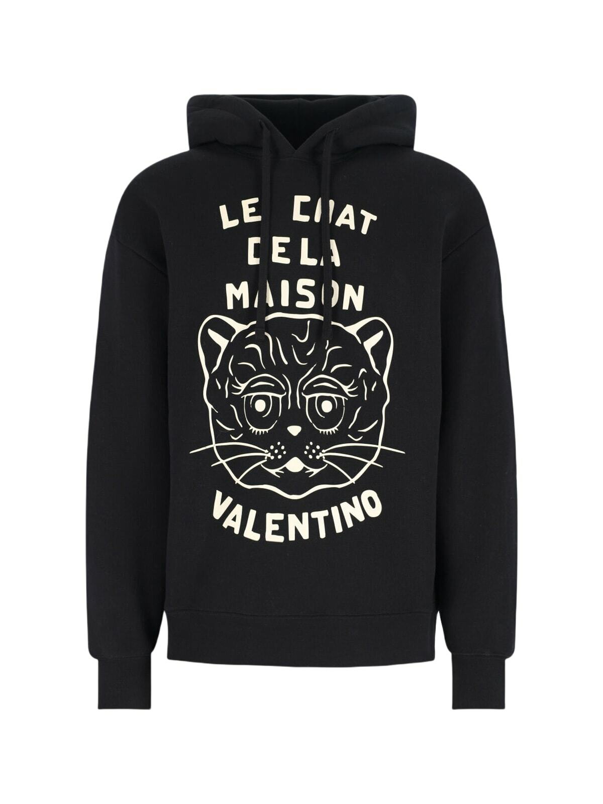 パーカー・フーディ Valentino Vlogo Signature Cotton Hoodie Valentino Vlogo Signature Cotton Hoodie In Blue | ModeSens