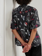 Wacko Maria - Convertible-Collar Printed Woven Shirt - Black