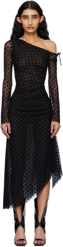 Photo: MISBHV Black Monogram Dropped Shoulder Midi Dress