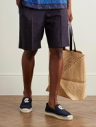 Christian Louboutin - Nanou Logo-Appliquéd Canvas Espadrilles - Blue