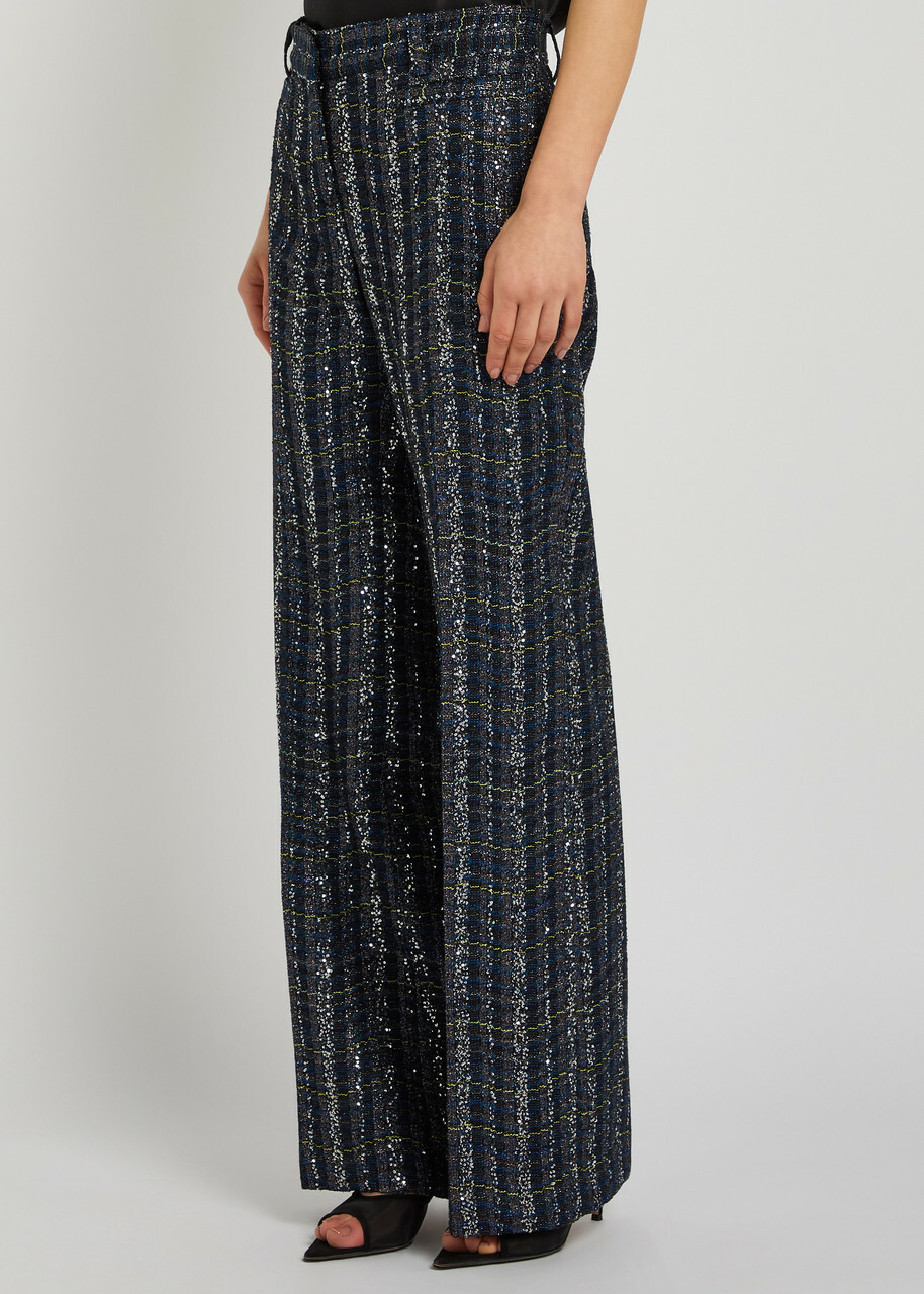 Missoni Striped Metallic-weave Trousers Blue