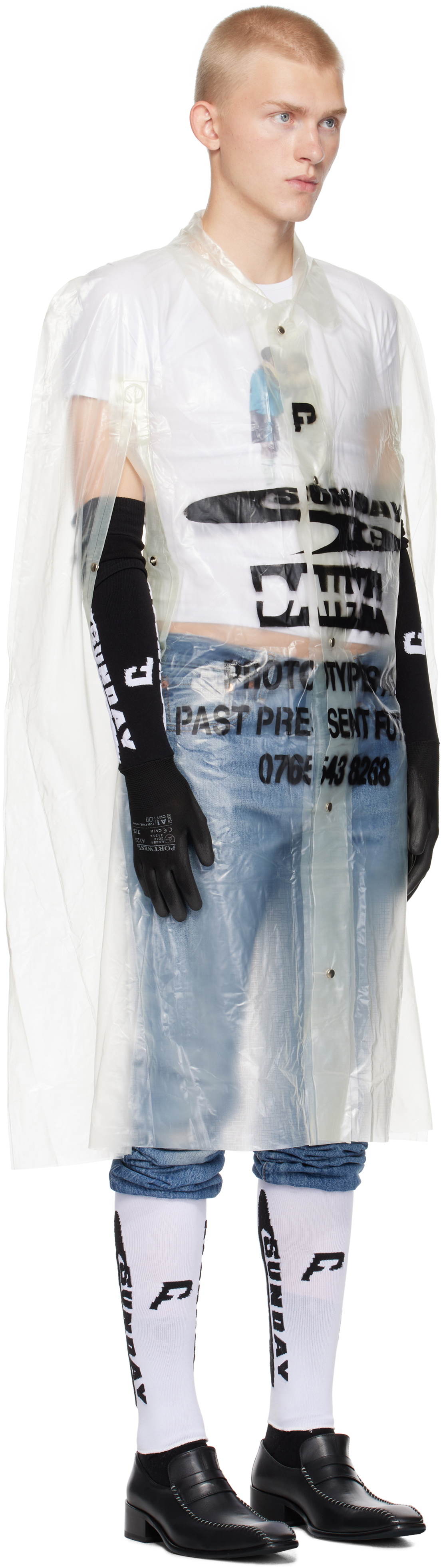 Prototypes Transparent Printed Poncho Jacket