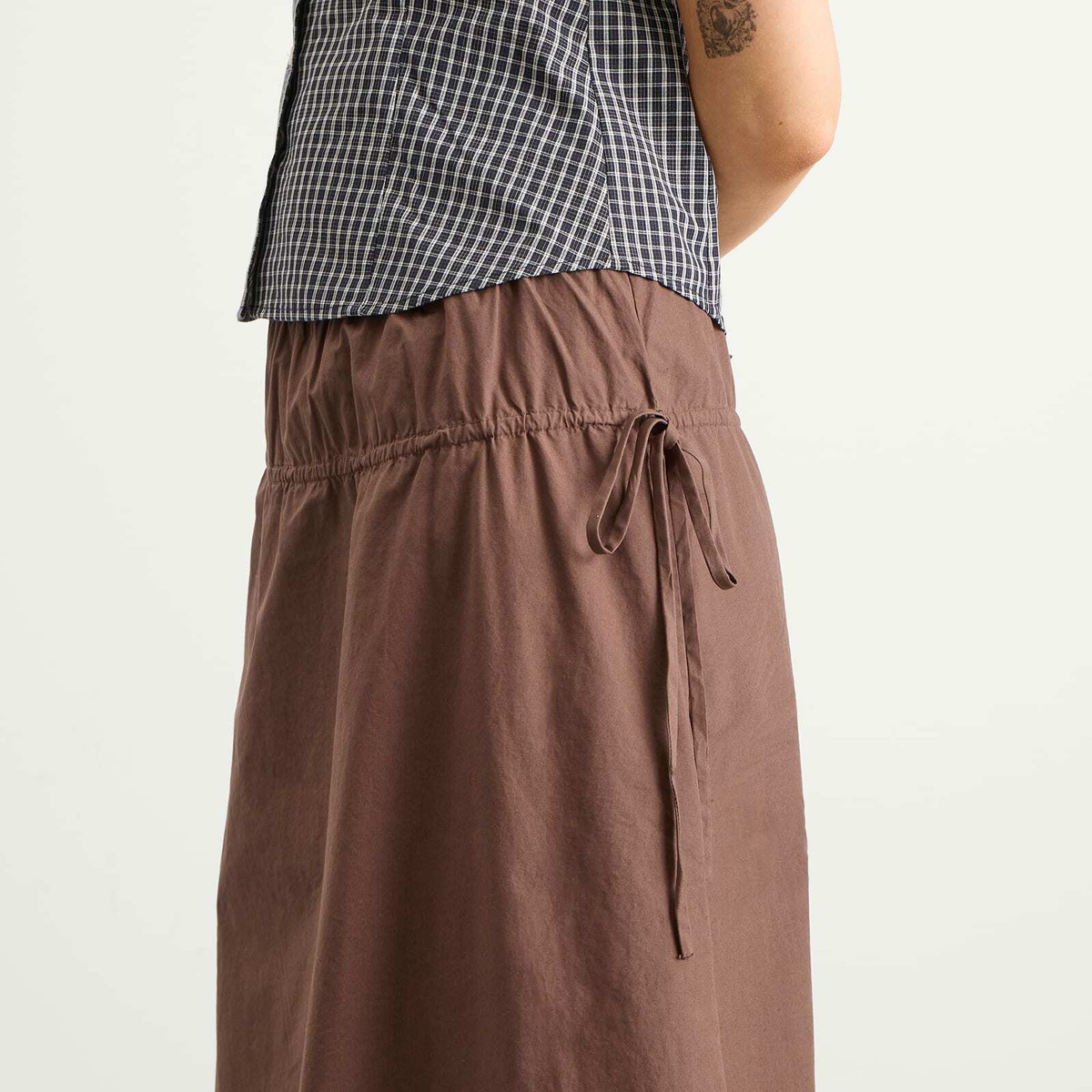 Damson Madder Women's Caspia Volume Midi Skirt in Choc