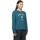 MM6 Maison Margiela Blue Long-Sleeved Reversible T-shirt
