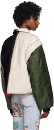 (di)vision Black & Off-White Colorblocked Bomber Jacket