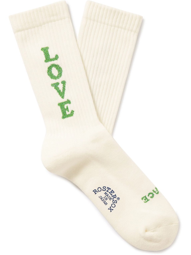 Photo: Rostersox - Love Metallic Intarsia Ribbed Cotton-Blend Socks