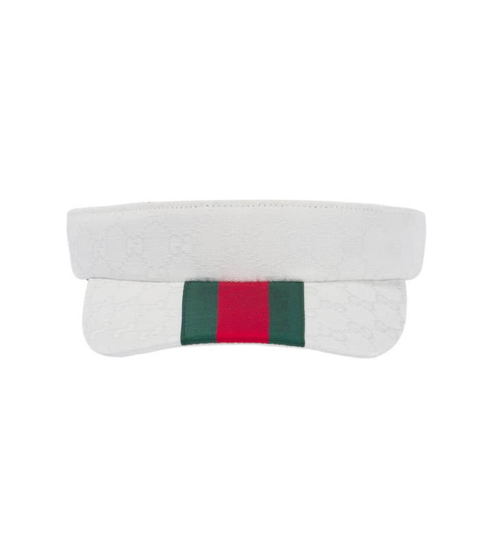 Photo: Gucci Web Stripe GG Canvas visor