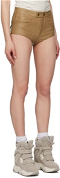 Isabel Marant Tan Leslie Leather Shorts
