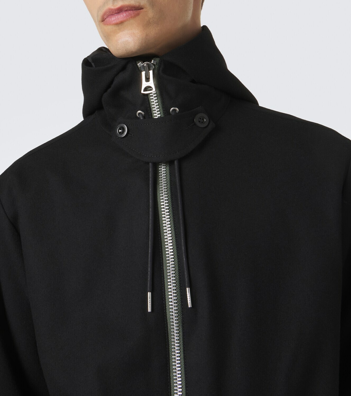Sacai Hooded wool jacket