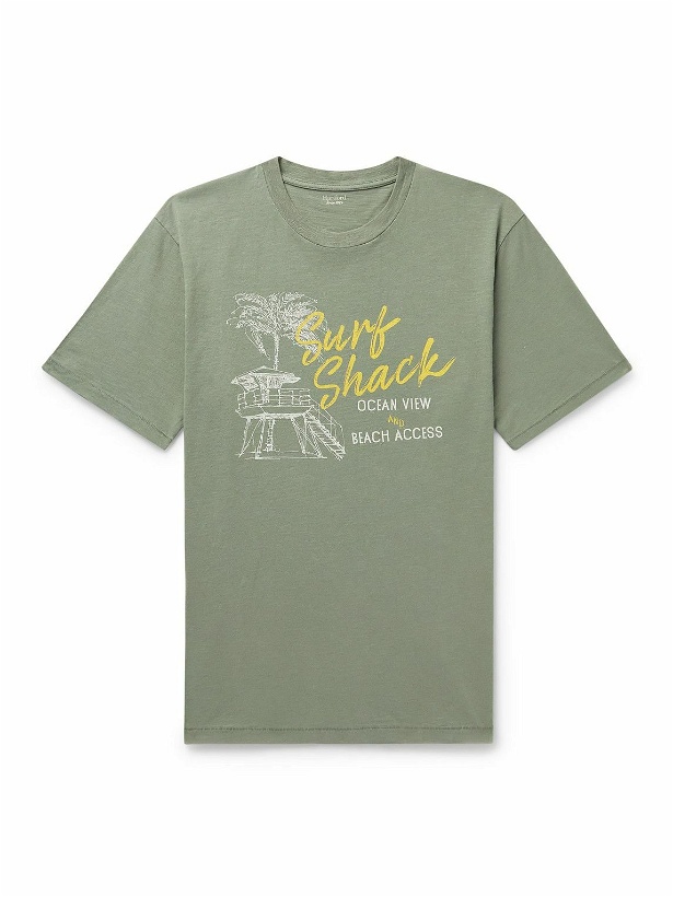 Photo: Hartford - Surf Shack Printed Slub Cotton-Jersey T-Shirt - Green