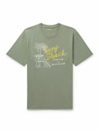 Hartford - Surf Shack Printed Slub Cotton-Jersey T-Shirt - Green