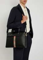 Paul Smith Striped Grained Leather Briefcase - Black - One Size