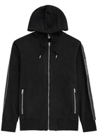Alexander Mcqueen Taping Logo Hooded Cotton Sweatshirt Black
